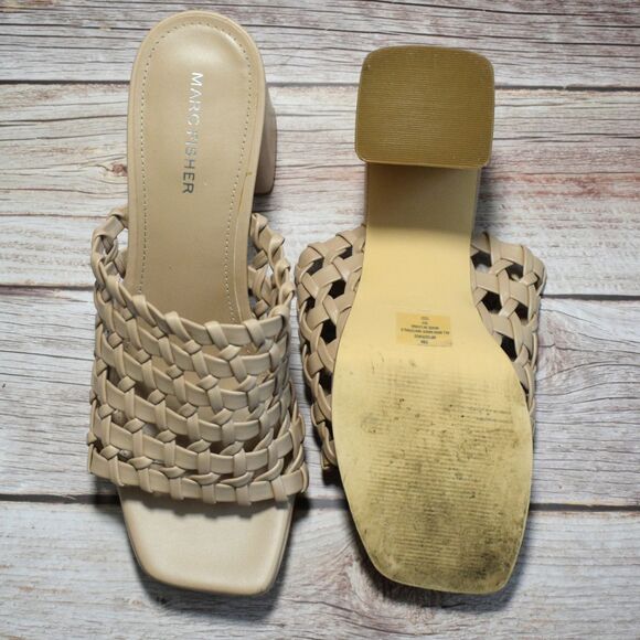 MARC FISCHER Women' s Gervasi Faux Leather Square Toe Platform Sandals Size 10M - Picture 3 of 7